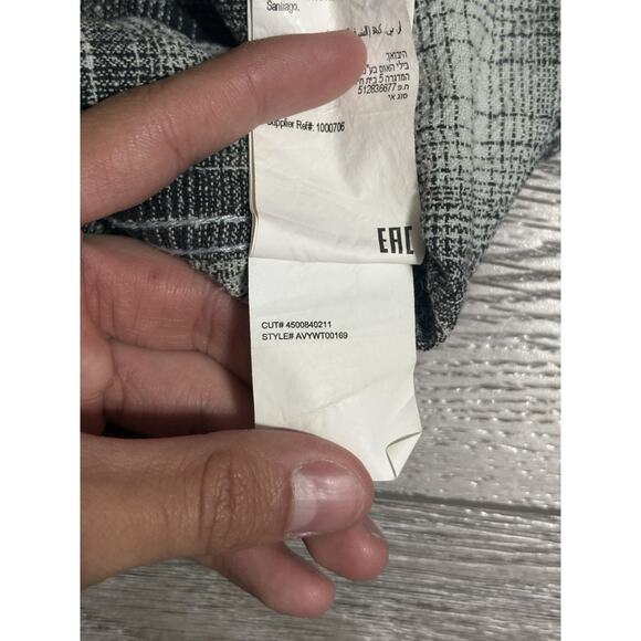 RVCA White/Black Button Up Vesuvio Flannel Shirt Pocket Y2K Casual - Mens Medium - Picture 5 of 8